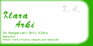 klara arki business card