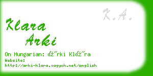 klara arki business card